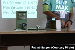 Creative inventions like this one are made at Fablab, which is part of a growing movement in Vietnam relying on technology and practical training to get young people excited about finding a career.