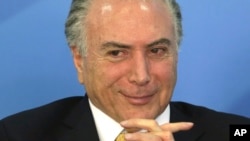 FILE - Brazil's President Michel Temer.
