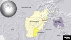 Peta wilayah Provinsi Kandahar, Afghanistan.