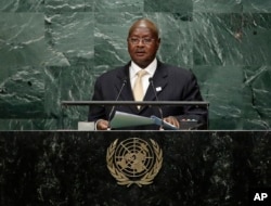 President of Uganda, Yoweri Kaguta Museveni speaks during the 71st session of the United Nations General Assembly, Sept. 20, 2016, at U.N. headquarters.