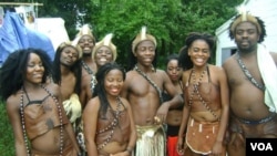 Members of Umkhathi Theater group, which visited America a year ag0