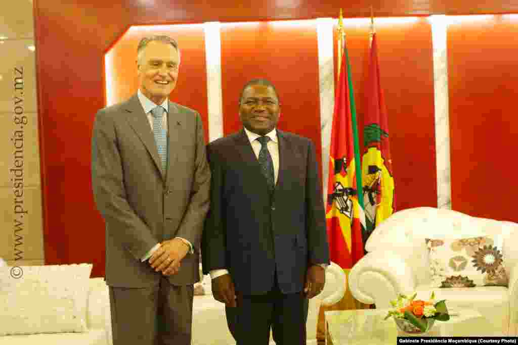 Presidente Filipe Nyusi concede audiência ao seu homólogo de Portugal, Anibal Cavaco Silva