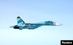 Picture of Russian SU-27 fighter said to have violated Finland's airspace near Porvoo, Finland, early Oct. 7, 2016.