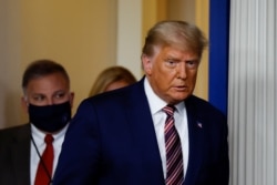 U.S. President Donald Trump arrives to speak about the 2020 U.S. presidential election results in the Brady Press Briefing Room at the White House in Washington, U.S., November 5, 2020.