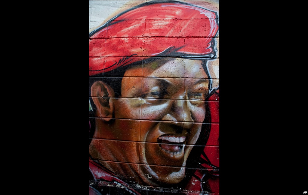 A mural depicting Venezuela&rsquo;s President Hugo Chavez covers a wall on a street in Caracas, Venezuela, March 6, 2012.