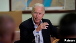 Presiden AS Joe Biden berbicara di Pusat Pelatihan Manajemen Darurat Somerset County di Hillsborough Township, New Jersey, AS, 7 September 2021. (Foto: Reuters)