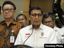 Menkopolhukam Wiranto memberikan keterangan di Jakarta. (Foto courtesy: Kemenkopolhukam)