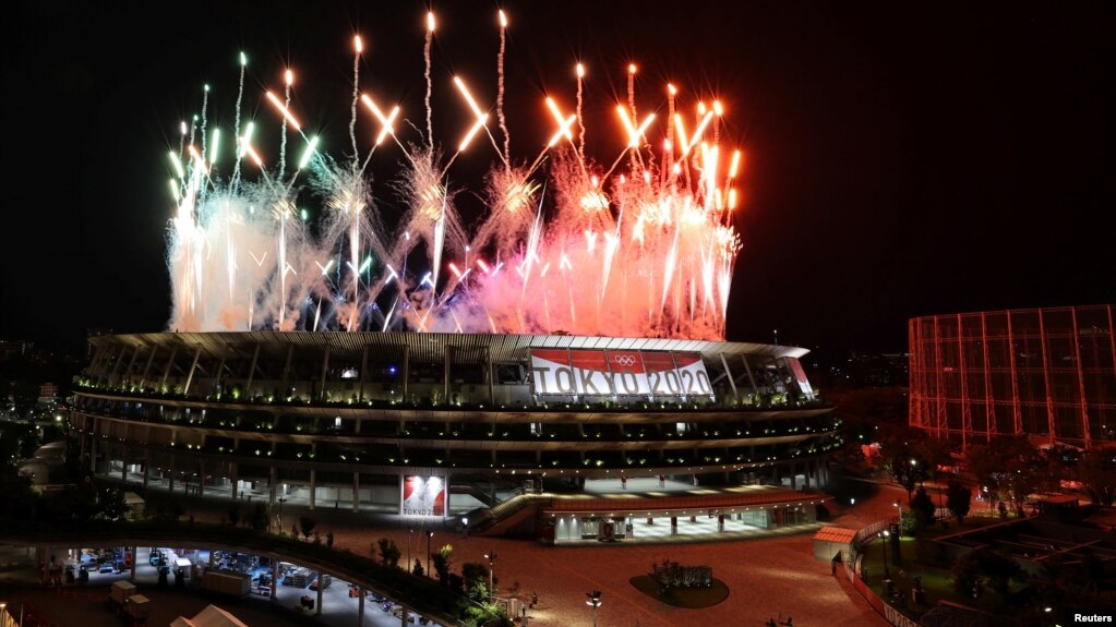 Hình ảnh sân vận động Olympics ở Tokyo tại lễ bế mạc hôm 8/8.