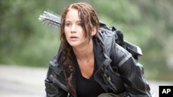 Jennifer Lawrence in a scene from "The Hunger Games"
