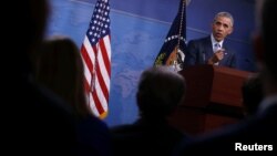 Tổng thống Barack Obama chủ trì cuộc họp báo tại Ngũ Giác Đài ở Arlington, Virginia, ngày 4/8/2016. 
