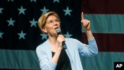 Democratic presidential candidate Sen. Elizabeth Warren, D-Mass., speaks during an campaign rally, April 17, 2019, in Salt Lake City. 