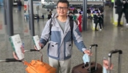2021年1月28日郭飞雄从广州白云机场启程到上海转机赴美，当天晚上在浦东机场被禁止出境（郭飞雄友人分享图片）