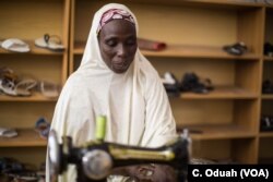 Hadiza Ali hopes to open a shop where she can sell the bags and shoes that she produces.