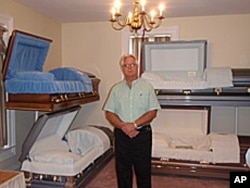 Funeral director Gary Stanley in Vermont, where costs for a full funeral start around $7,000 - more than a month's income for many middle-class American families.