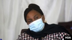 Information Minister Monica Mutsvangwa on Nov. 16, 2021 told journalists in Harare that Zimbabwe was managing the COVID-19 situation. (VOA/Columbus Mavhunga)