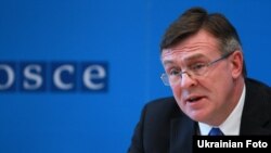 Леонід Кожара, чинний голова ОБСЄ під час прес-конференції у Відні. Фото з сайту www.osce.org