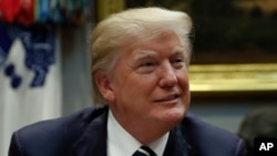 FILE - President Donald Trump speaks in the Roosevelt Room of the Washington, Jan. 11, 2018.