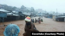 Torrential rains in Sierra Leone have caused heavy flooding and extensive damage to homes and property, Sept. 17, 2015.