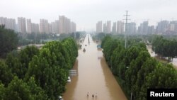 鳥瞰暴雨後的鄭州街道 （2021年7月23日）