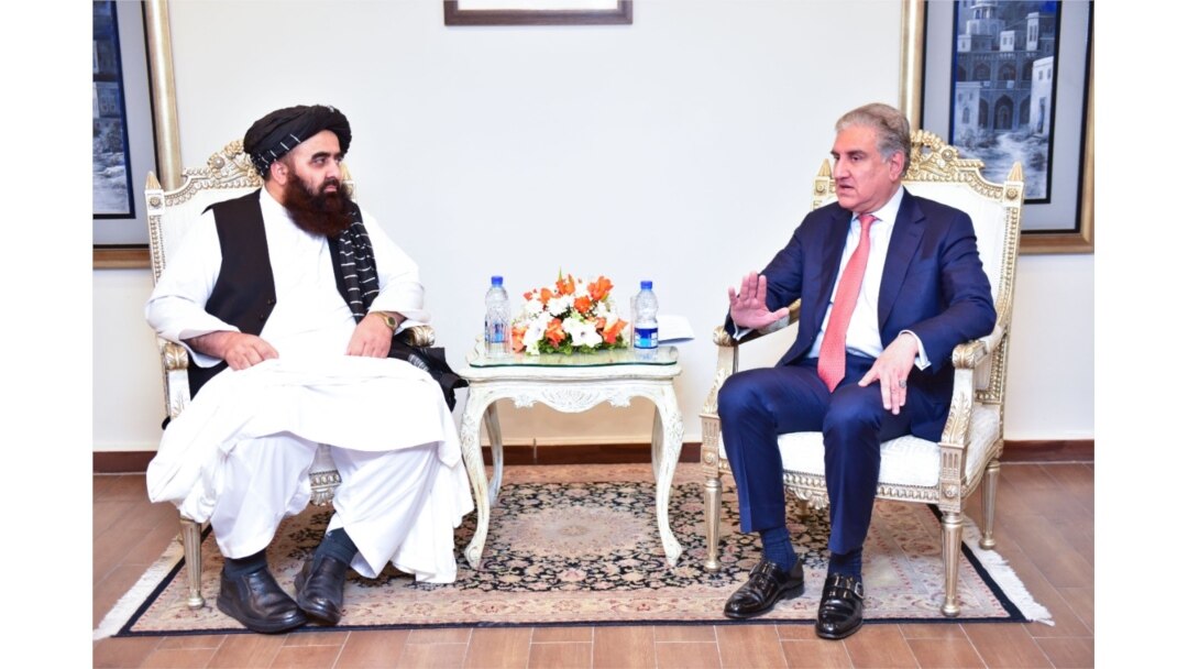 Foreign Minister Amir Khan Muttaqi of Afghanistan's Taliban held talks with Pakistan Foreign Minister Shah Mehmood Qureshi on the eve of OIC summit. (courtesy Pakistan foreign ministry)