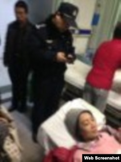 教育平權活動人士在北京被打心臟病發作而送醫 （網絡截圖）