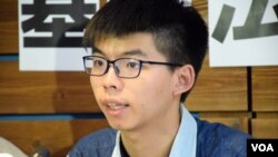 香港眾志秘書長黃之鋒 (美國之音特約記者 湯惠芸拍攝）
