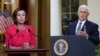 Nancy Pelosi, presidente de la Cámara de Representantes de EE.UU. (izq.) y Mike Pence, vicepresidente estadounidense en una composición fotográfica con imágenes de archivo.