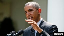 FILE - President Barack Obama speaks to reporters in the White House Rose Garden in Washington.