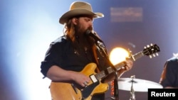Musician Chris Stapleton performs "Second One To Know" at the 52nd Academy of Country Music Awards in Las Vegas, Nevada, Feb. 4, 2017.
