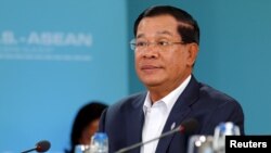 FILE - Cambodian Prime Minister Hun Sen has reshuffled his cabinet, with the changes expected to win parliamentary approval April 4. He’s shown at the Association of Southeast Nations (ASEAN) summit in Rancho Mirage, Calif., Feb. 15, 2016.