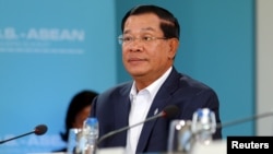 FILE - Cambodian Prime Minister Hun Sen has reshuffled his cabinet, with the changes expected to win parliamentary approval April 4. He’s shown at the Association of Southeast Nations (ASEAN) summit in Rancho Mirage, Calif., Feb. 15, 2016.