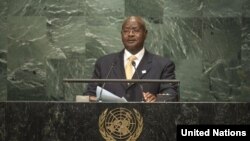 President Yoweri Museveni addresses the UN General Assembly on September 20, 2016. 