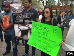 Protesta de venezolanos en Nueva Yor. Sept. 21 de 2017. Foto: VOA.