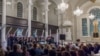 The Choir of Trinity Wall Street, under conductor Julian Wachner, performs the Psalms Experience at St. Paul's Chapel. (Kevin Yatarola)