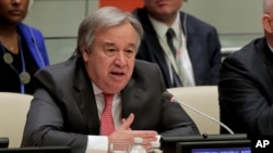 Sekjen PBB Antonio Guterres di kantor PBB, New York, 19 Oktober 2019. (Foto: dok).