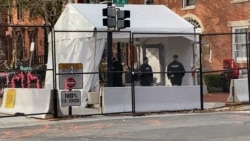 華盛頓街頭的保安圍欄。