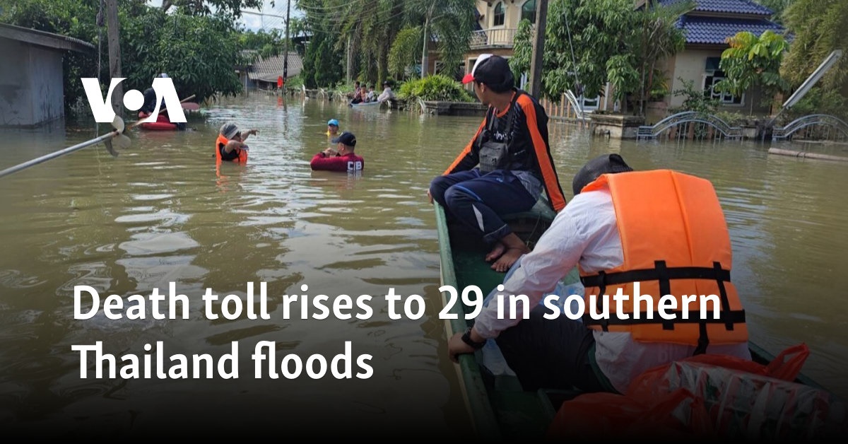 Death toll rises to 29 in southern Thailand floods