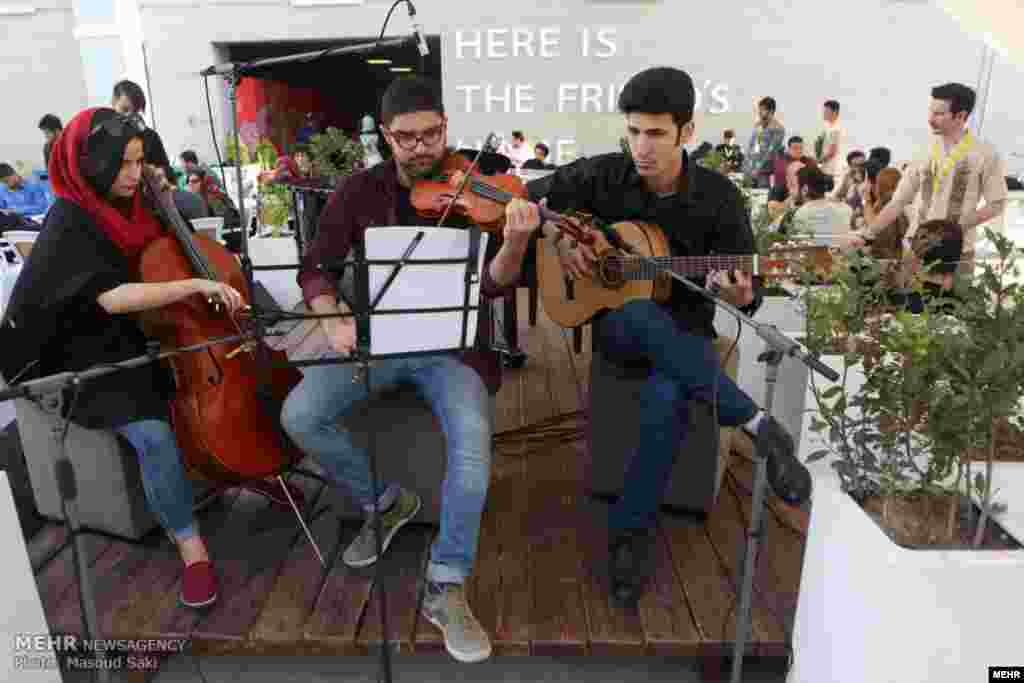 نواختن موسیقی زنده در ششمین روز جشنواره جهانی فیلم فجر عکس: مسعود ساکی &nbsp; 