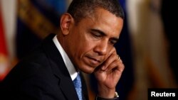 U.S. President Barack Obama during an event in the East Room of the White House in Washington, April 30, 2013. 