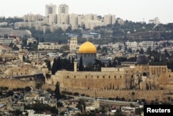 FILE - A general view of Jerusalem's old city shows the Dome of the Rock in the compound known to Muslims as Noble Sanctuary and to Jews as Temple Mount, Oct. 25, 2015.