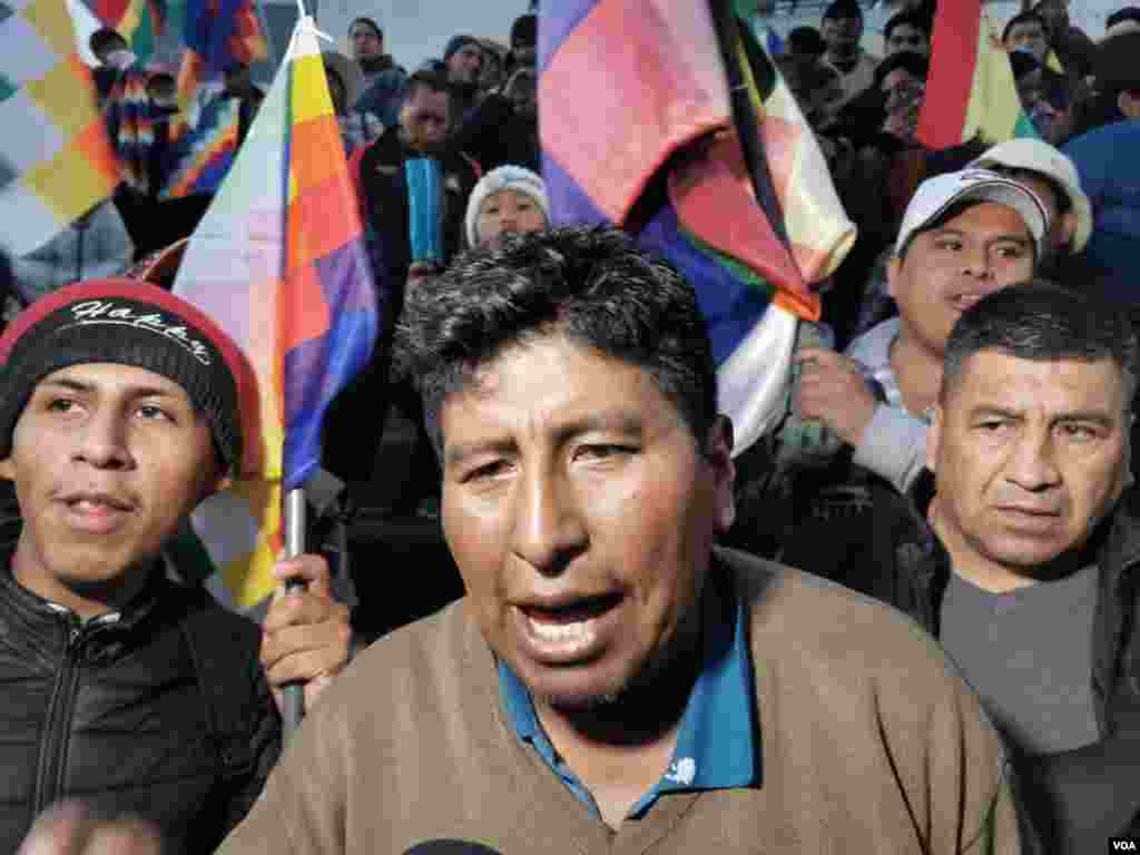 Protesta en Bolivia contra presidenta interina