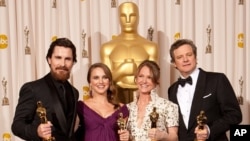 Christian Bale, Oscar® winner for Performance by an Actor in a Supporting Role for his role in “The Fighter”; Natalie Portman, Oscar® winner for Performance by an Actress in a Leading Role for her role in “Black Swan”; Melissa Leo, Oscar® winner for Perfo
