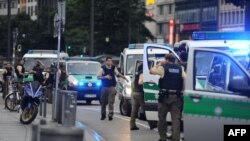 Police secures the area of Karlsplatz (Stachus square) following shootings on July 22, 2016 in Munich.