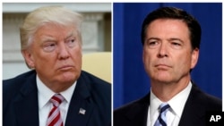 Kombinasi foto dari kiri: Presiden AS Donald Trump dan mantan direktur FBI, James Comey (Foto: dok).