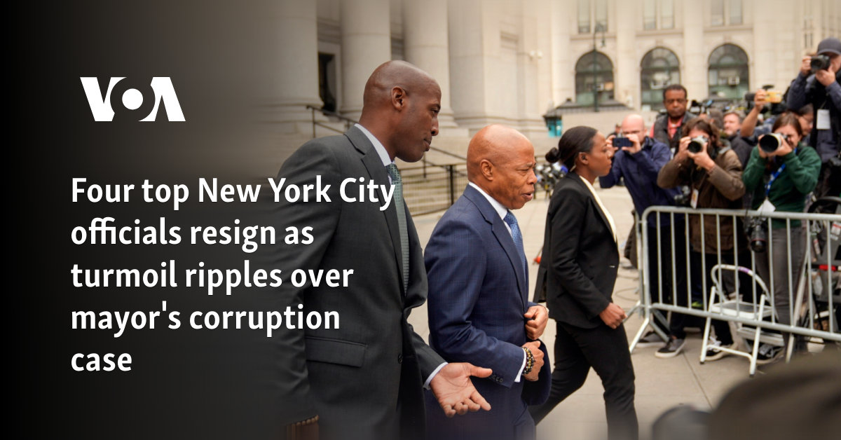Four top New York City officials resign as turmoil ripples over mayor's ...
