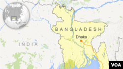 Peta Bangladesh dan letak kota Dhaka.