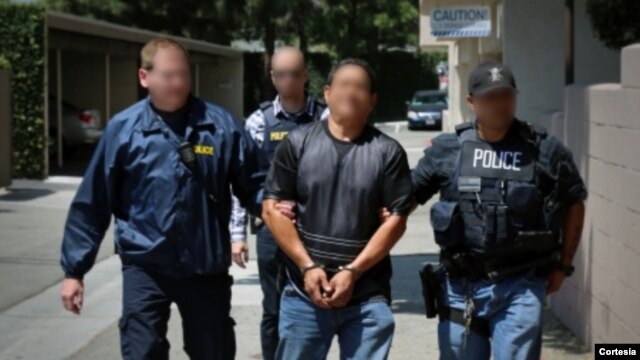 Entre los arrestados figura un sudamericano y un centroamericano por violaciones de derechos humanos y narcotráfico.[Foto: Cortesía, ICE].
