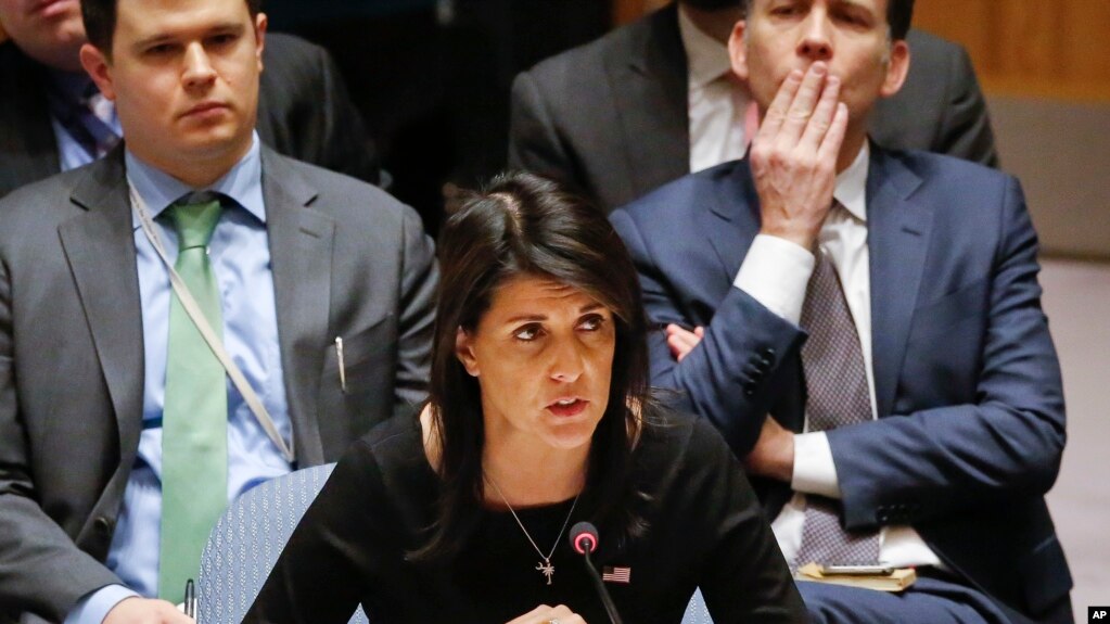 Đại sứ Mỹ tại Liên Hiệp Quốc Nikki Haley.