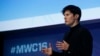 FILE - Pavel Durov delivers a keynote speech during the Mobile World Congress in Barcelona, Feb. 23, 2016. Durov was detained at Le Bourget airport outside Paris on Aug. 24 and then charged with violations related to the messaging app.