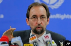 FILE - United Nations High Commissioner for Human Rights Zeid Ra’ad al-Hussein.